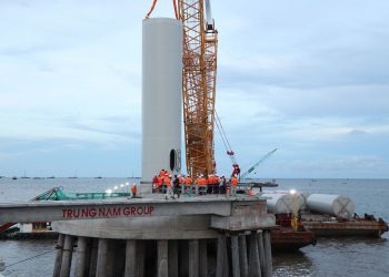 Nhà máy điện gió Đông Hải 1 tổng mức đầu tư trên 4.990 tỷ đồng đang thành hình tại Trà Vinh