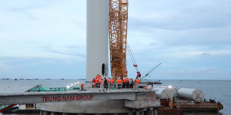 Nhà máy điện gió Đông Hải 1 tổng mức đầu tư trên 4.990 tỷ đồng đang thành hình tại Trà Vinh